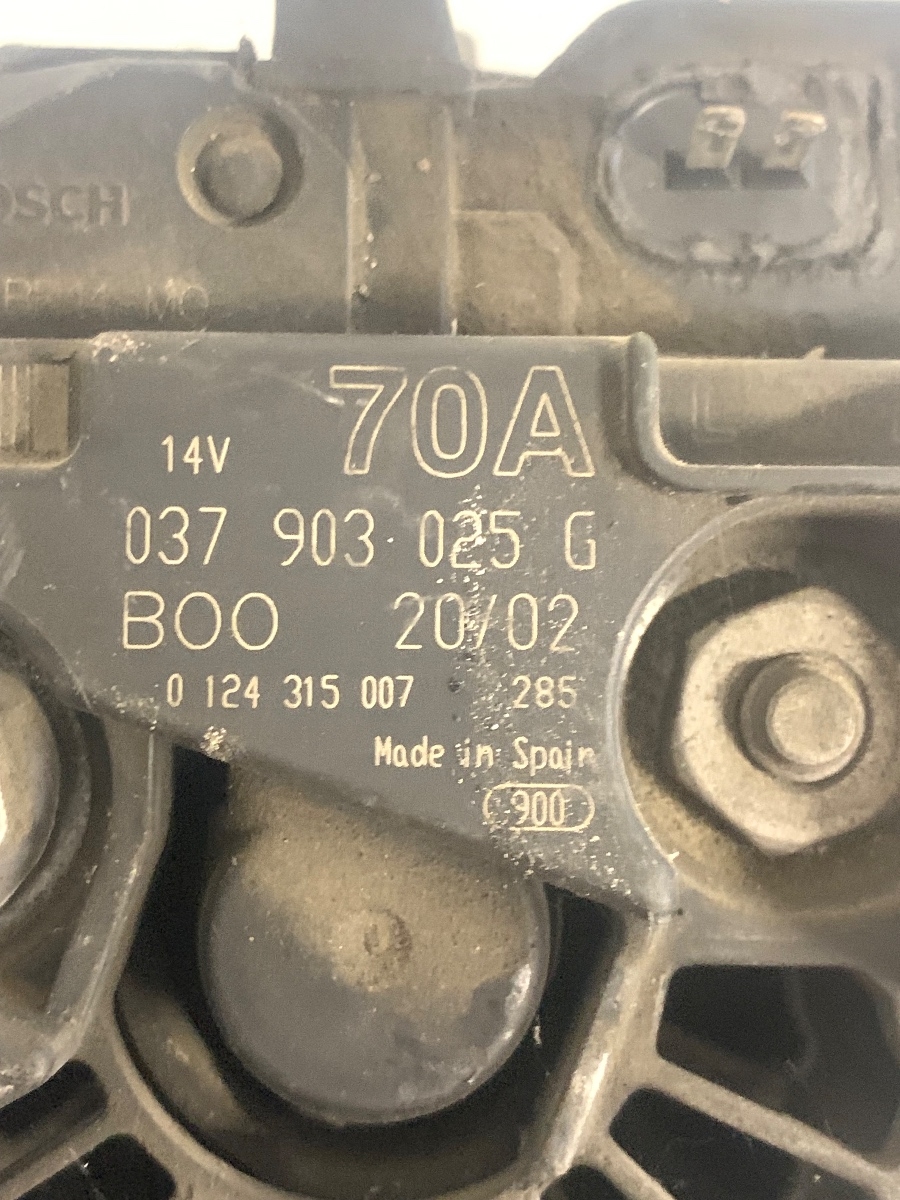 Alternator 14V 70A  1.4B VOLKSWAGEN POLO 9N_ 2001 - 2012 OEM 0124315007 / 037903025G – foto 4