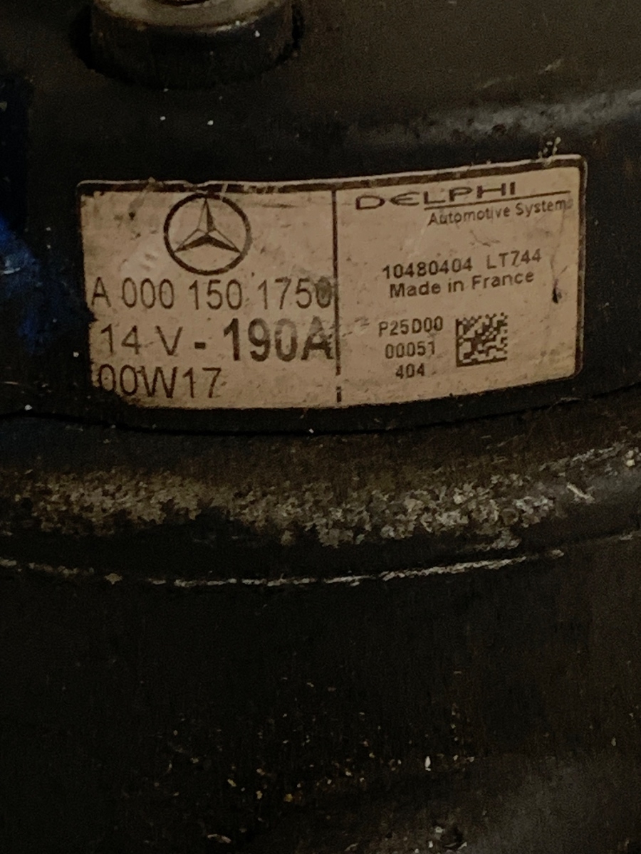 Alternator 190A MERCEDES-BENZ M-CLASS W163 1998 - 2005, MERCEDES-BENZ E-CLASS II W210 1995 - 2003, MERCEDES-BENZ C-CLASS II W203  2000 - 20072.2/2.7CDI OEM A0001501750 – foto 3