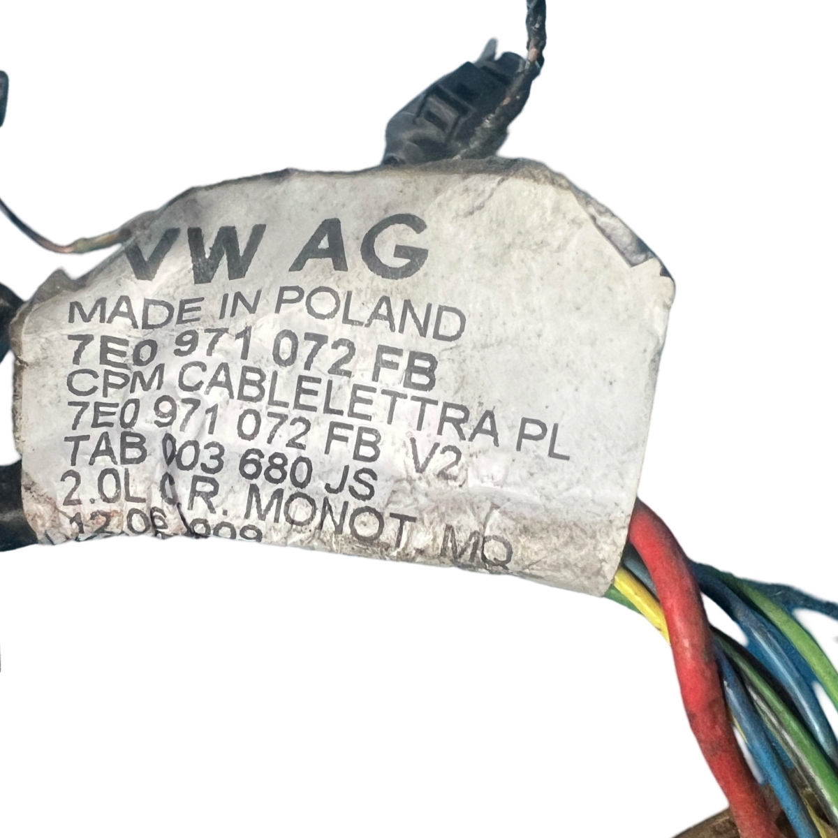 Cablaj instalatie motor VOLKSWAGEN TRANSPORTER V Bus 7HB, 7HJ, 7EB, 7EJ, 7EF, 7EG, 7HF,  7E0971072FB – foto 2