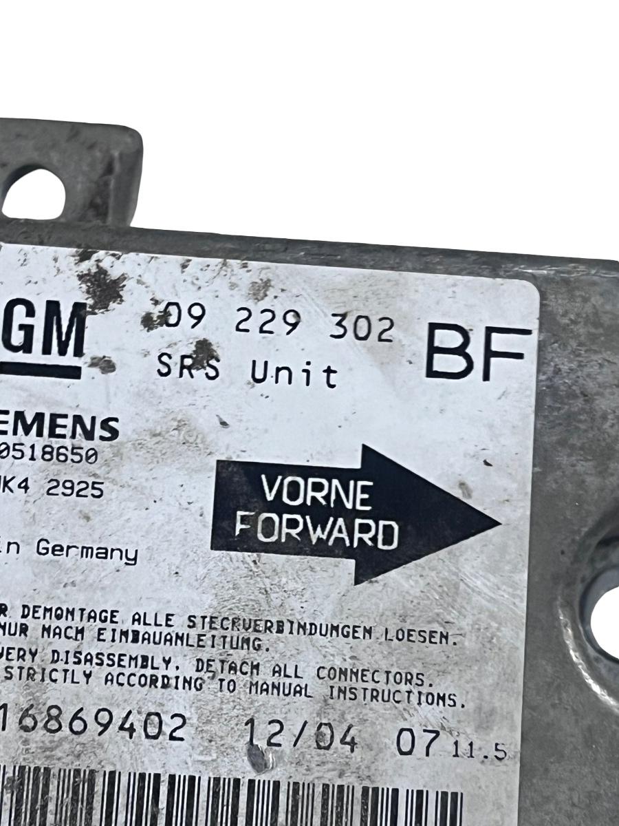 Calculator airbag OPEL ASTRA G Box F70 1998 - 2005 09229302 – foto 3