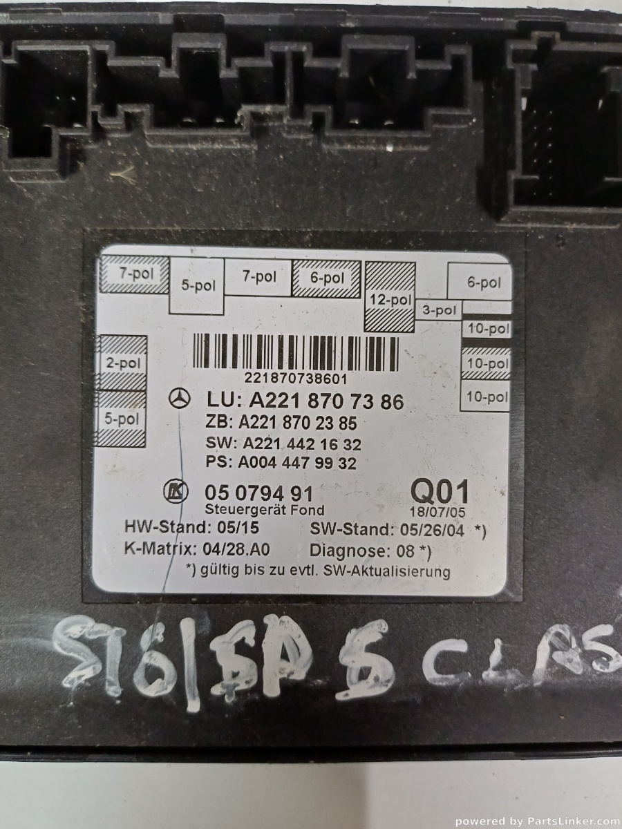 Calculator confort MERCEDES-BENZ S-CLASS II (W221, C215) [ 2005 - 2013 ] OEM a2218707386 – foto 2