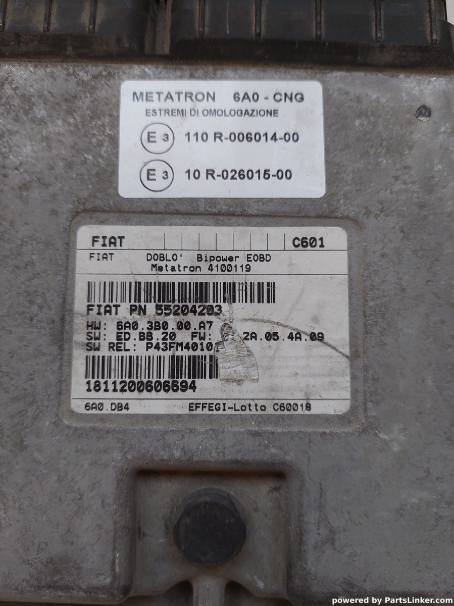 Calculator ECU FIAT DOBLO Cargo (223_) [ 2000 - > ] OEM 00601400 – foto 2