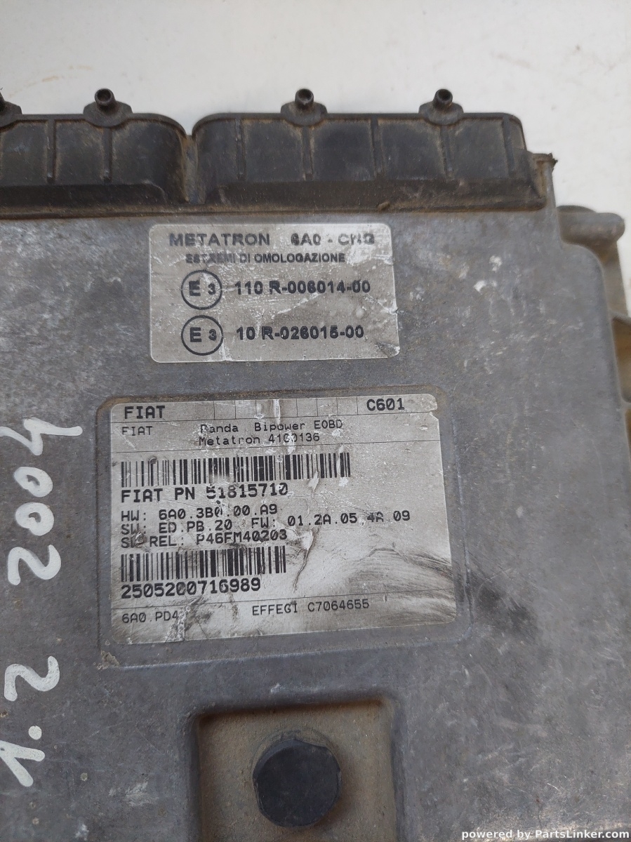 Calculator ECU FIAT PANDA 169_ 2003 - > 51815710 – foto 2