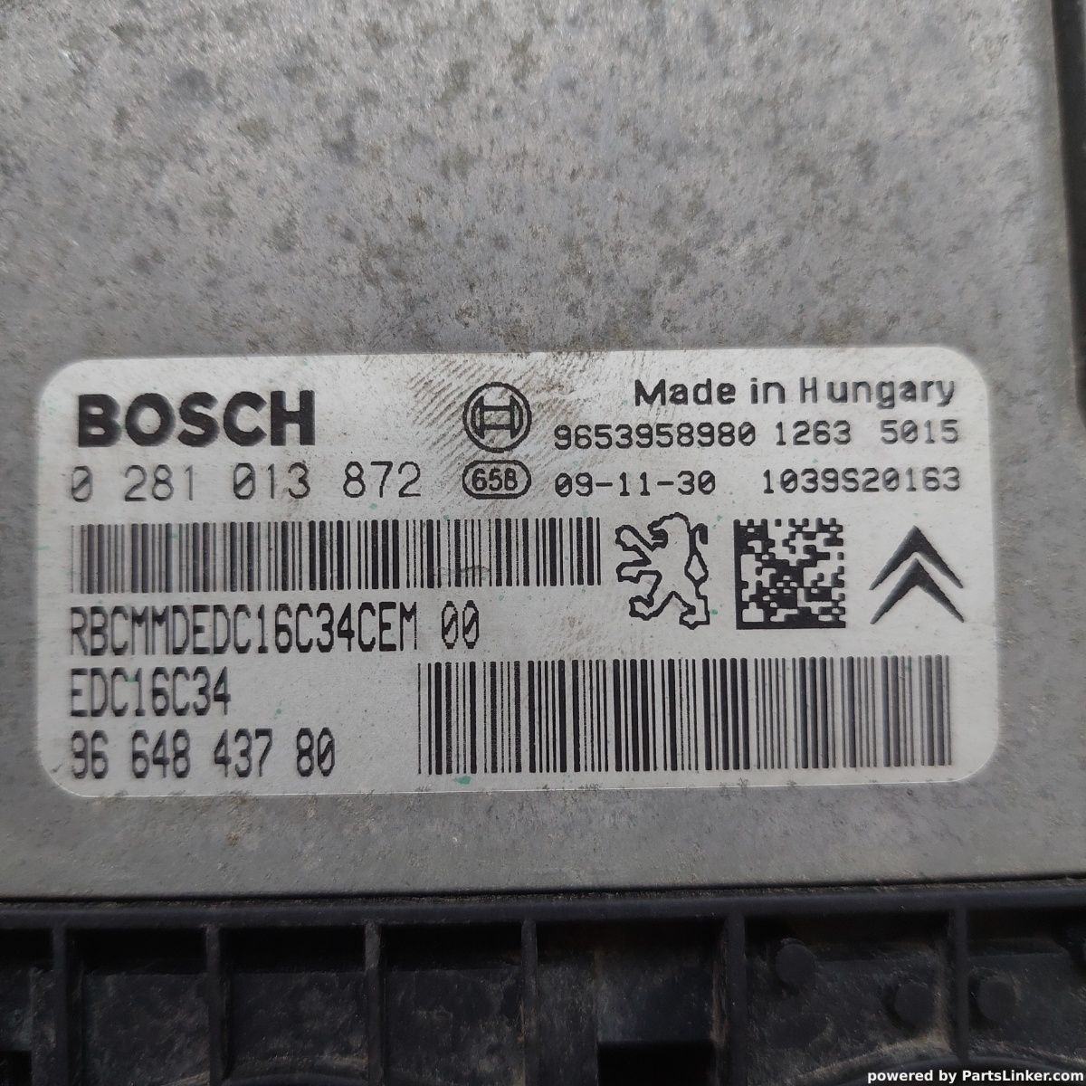 Calculator ECU PEUGEOT 308 (4A_, 4C_) [ 2007 - > ] OEM 0281013872 – foto 2