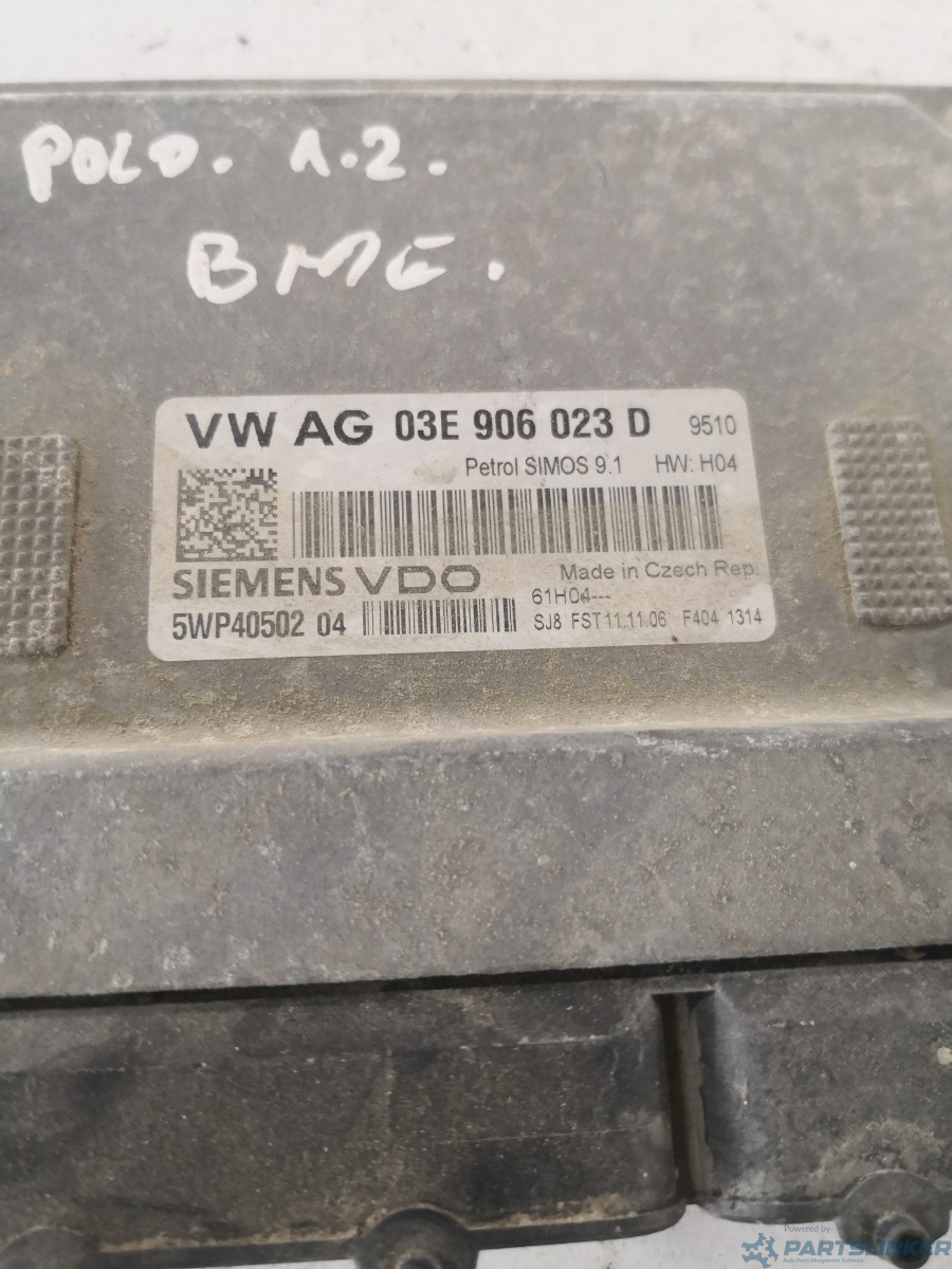 Calculator ECU VOLKSWAGEN POLO (9N_) [ 2001 - 2012 ] 12V (AZQ, BME) 47KW|64HP SIEMENS 5wp40502 OEM 03e906023d – foto 2