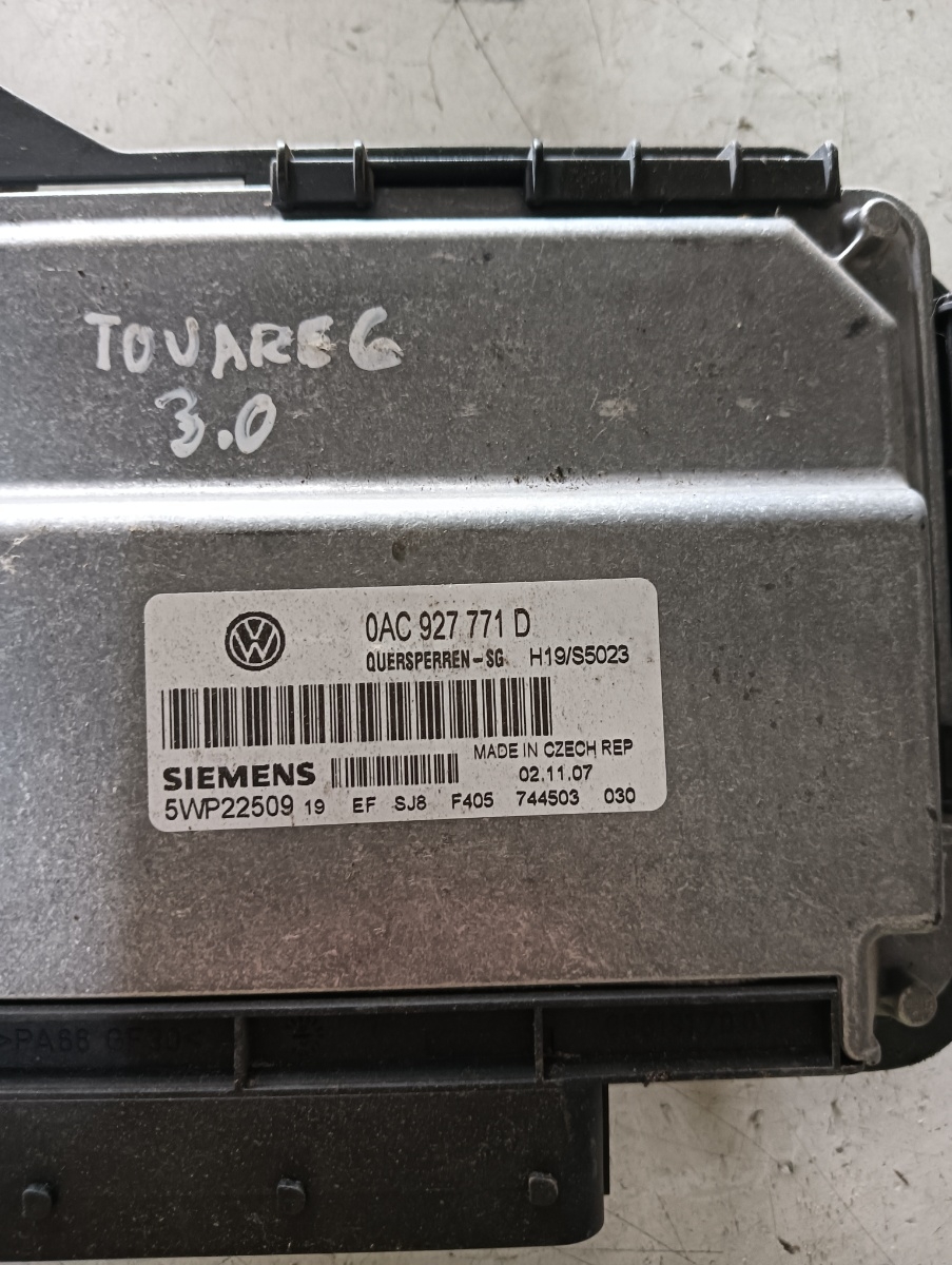 Calculator ECU VOLKSWAGEN TOUAREG (7LA, 7L6, 7L7) [ 2002 - 2013 ] V6 TDI (CASA, CASC) 176KW|240HP 5wp22509 OEM 0ac927771d – foto 2