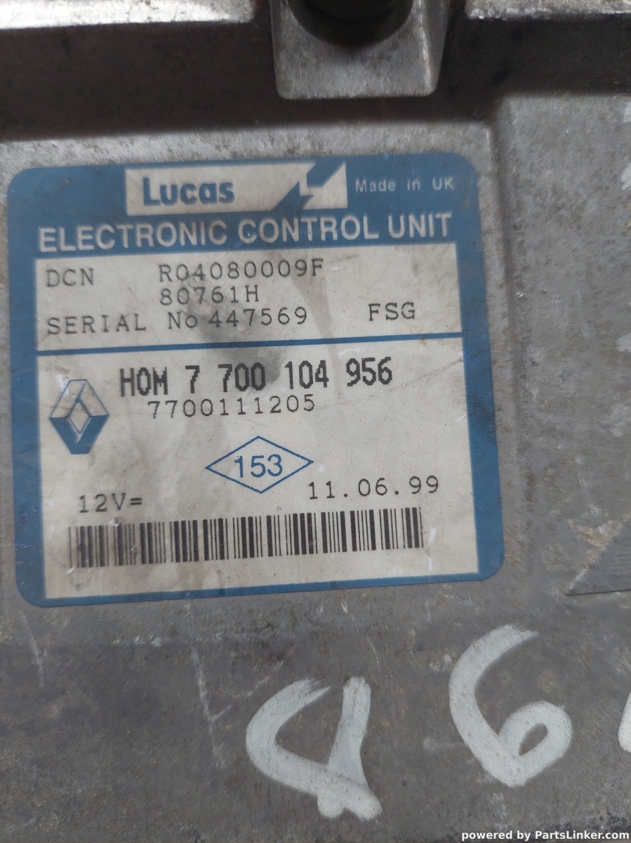 Calculator motor RENAULT KANGOO (KC0/1_) [ 1997 - > ] OEM 7700104956 – foto 2