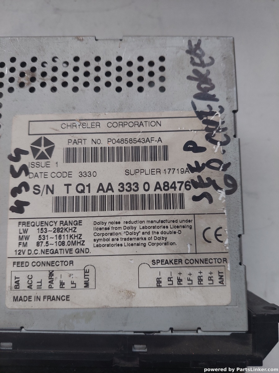 CD player auto JEEP CHEROKEE KJ 2001 - 2008 Aa3330a847 – foto 3