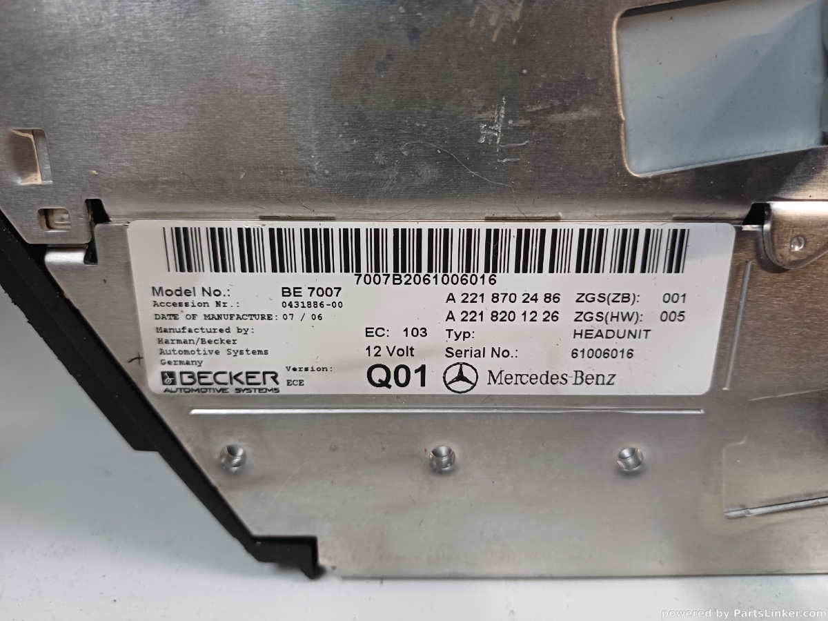 CD player auto MERCEDES-BENZ S-CLASS II (W221, C215) [ 2005 - 2013 ] OEM A2218702486 – foto 3