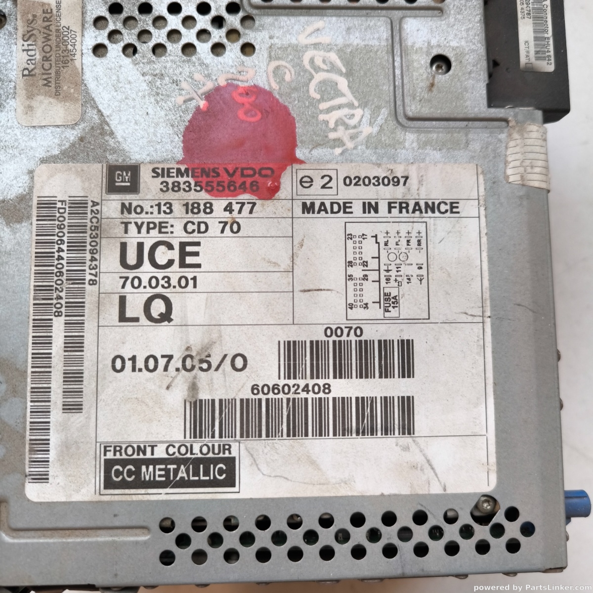 CD player auto OPEL VECTRA C (Z02) [ 2002 - 2009 ] OEM 13188477 – foto 2