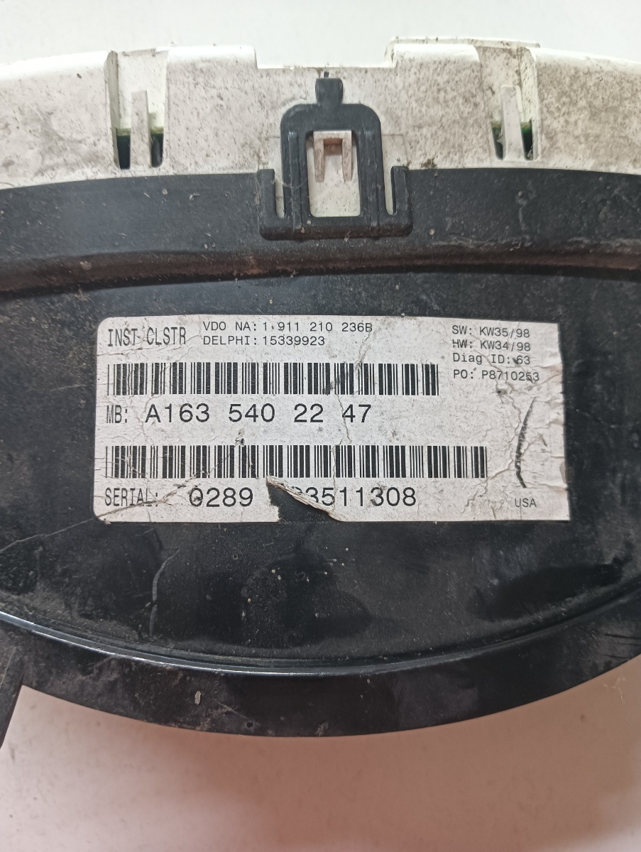 Ceas bord MERCEDES-BENZ M-CLASS W163 1998 - 2005 A1635402247 – foto 2