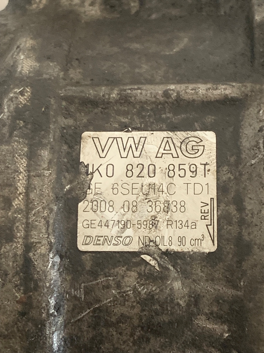 Compresor  AC 1.4TSI VOLKSWAGEN GOLF VI 5K1 2008 - 2013 CAXA OEM 1K0820859T – foto 3