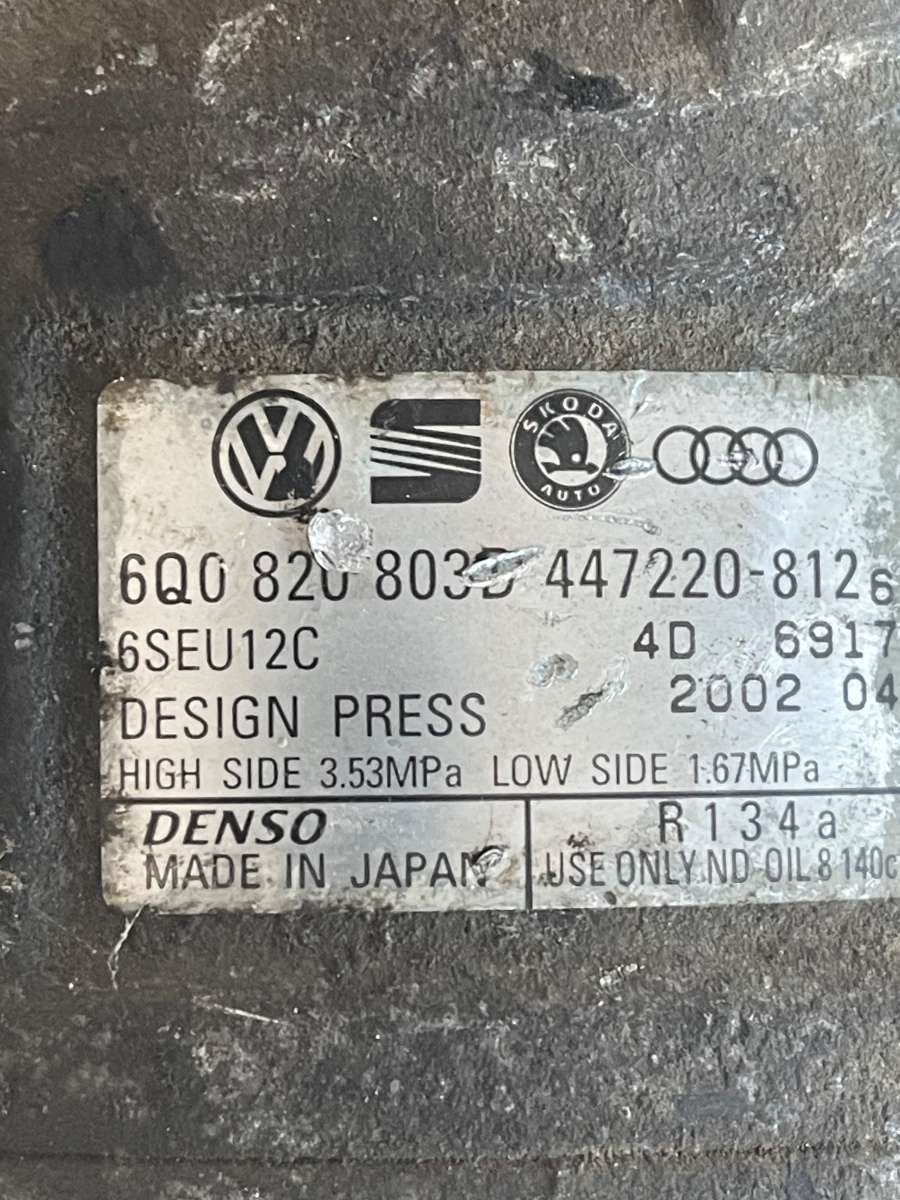 Compresor  AC VOLKSWAGEN POLO 9N_ 2001 - 2012 1.4TDI 6Q0820803D – foto 2
