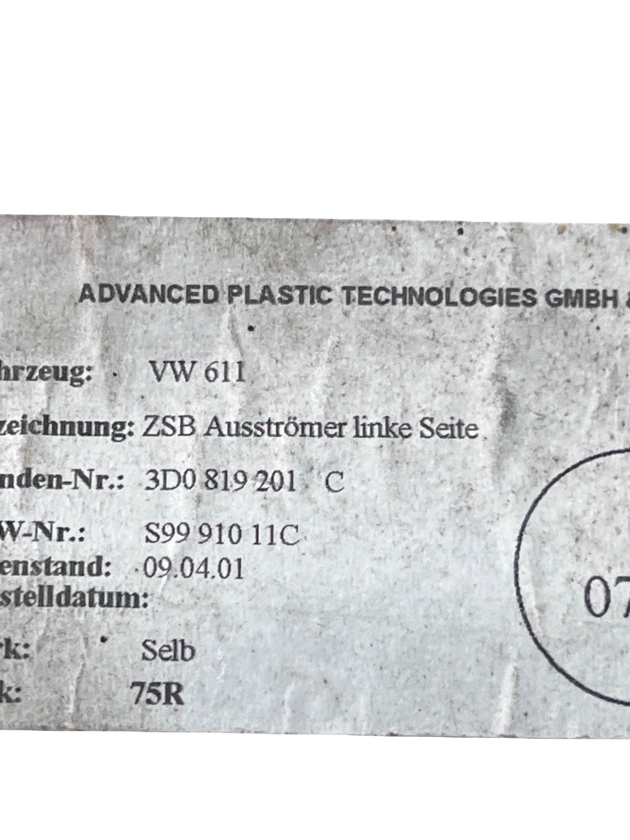 Grila de ventilatie stalp central dreapta VOLKSWAGEN PHAETON 3D_ 2002 - 2016 3D0819201C – foto 2