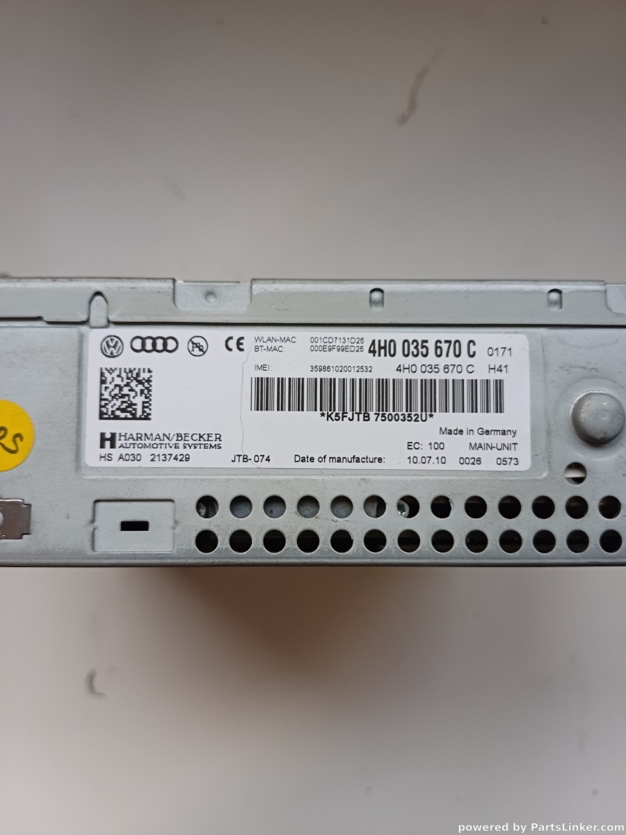 Interfata audio AUDI A8 III (4H2, 4H8, 4HC, 4HL) [ 2009 - 2018 ] OEM 4H0035670C – foto 3