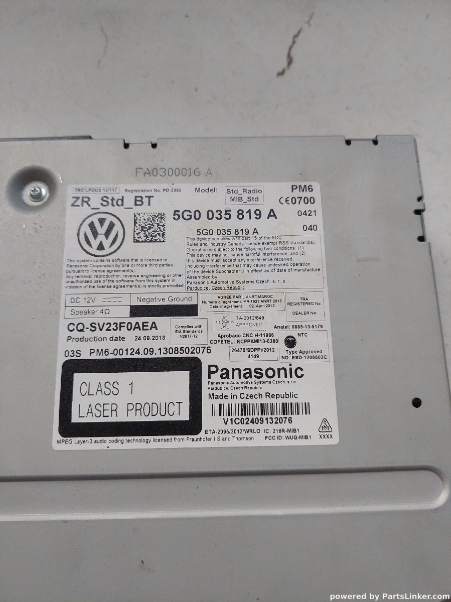Magazie CD  VOLKSWAGEN GOLF 7 (BA5) [ 2013 - 2017 ] OEM 5g0035819a – foto 2