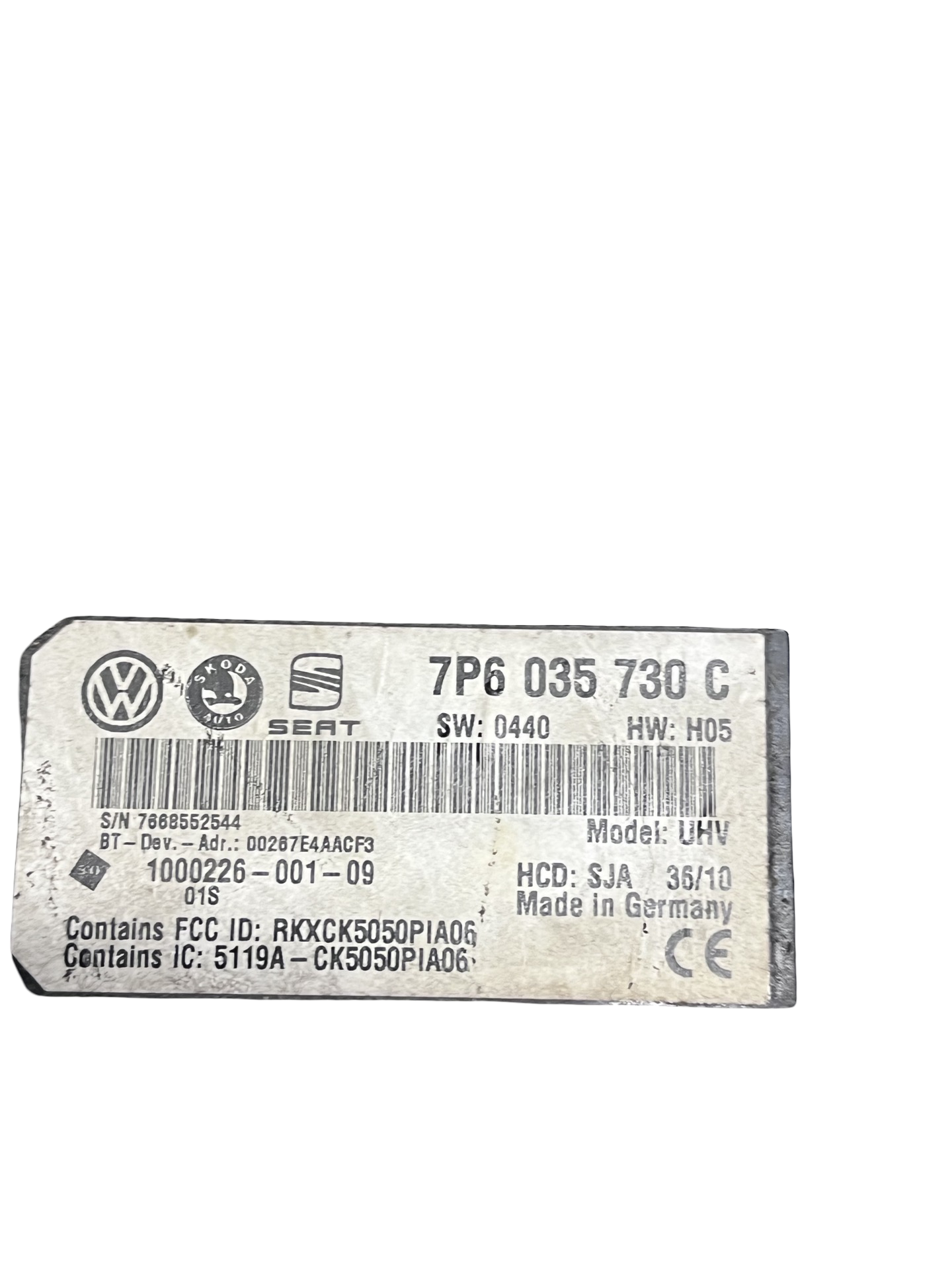 Modul Bluetooth Skoda Octavia 2 Combi 2009–2013 Facelift - cod: 7P6035730C – foto 3