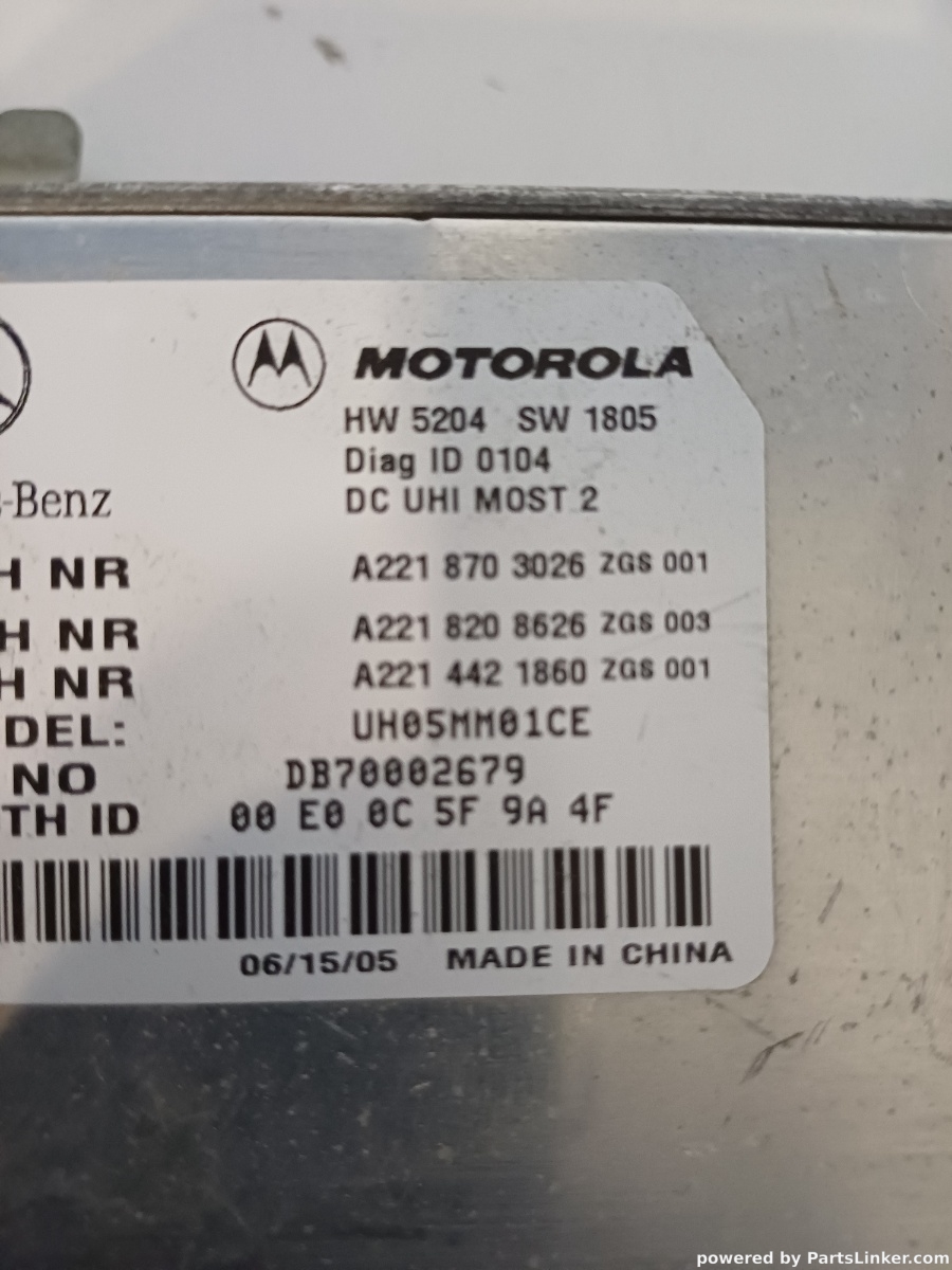 Modul control bluetooth  MERCEDES-BENZ S-CLASS II (W221, C215) [ 2005 - 2013 ] Motorola OEM A2218703026 – foto 2