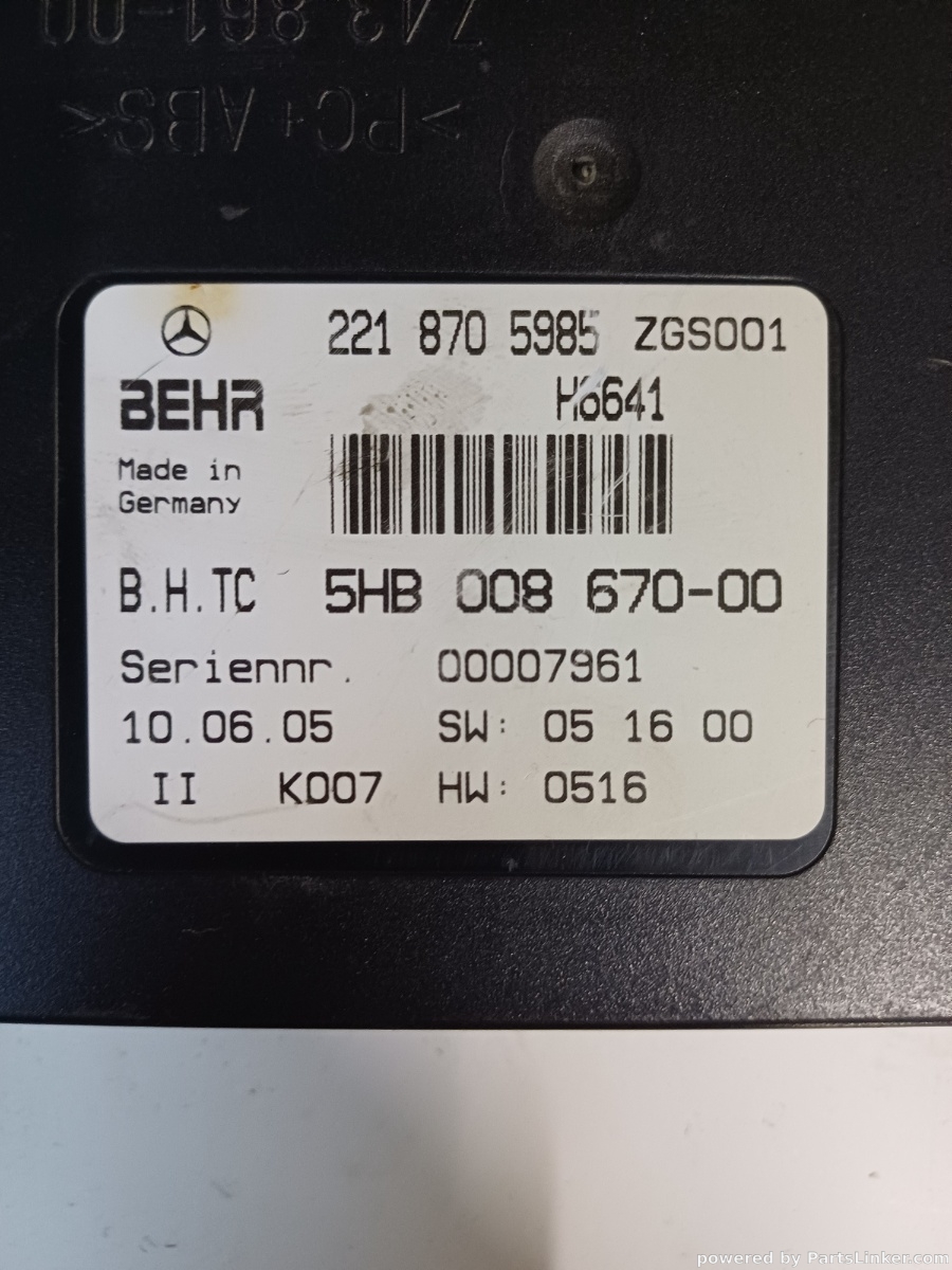 Modul control clima MERCEDES-BENZ S-CLASS II (W221, C215) [ 2005 - 2013 ] OEM 2218705985 – foto 2