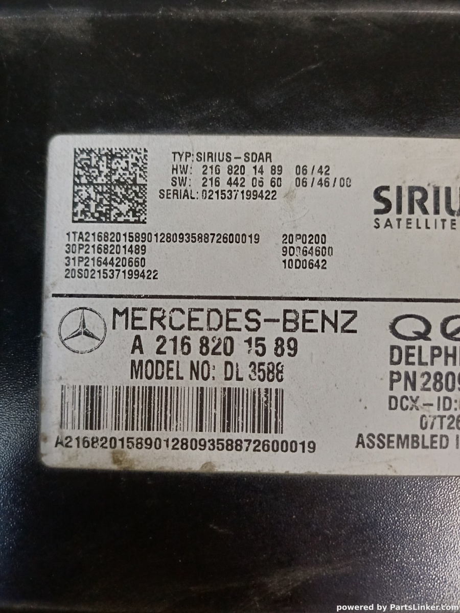 Modul control Radio prin satelit MERCEDES-BENZ S-CLASS II (W221, C215) [ 2005 - 2013 ] OEM A2168201589 – foto 2