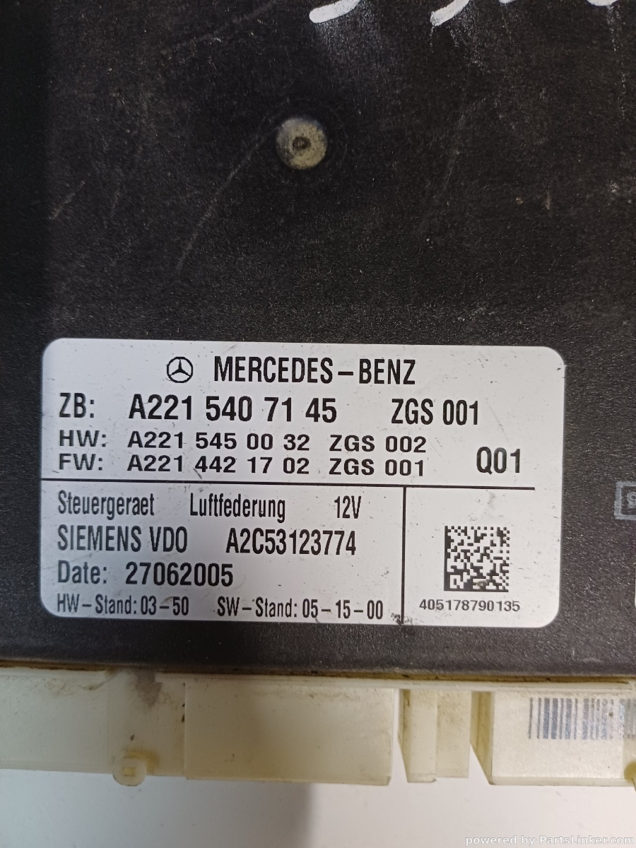 Modul control suspensie MERCEDES-BENZ S-CLASS II (W221, C215) [ 2005 - 2013 ] OEM A2215407145 – foto 2