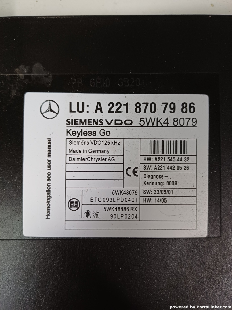 Modul inchidere centralizata MERCEDES-BENZ S-CLASS II (W221, C215) [ 2005 - 2013 ] OEM A2218707986 – foto 3