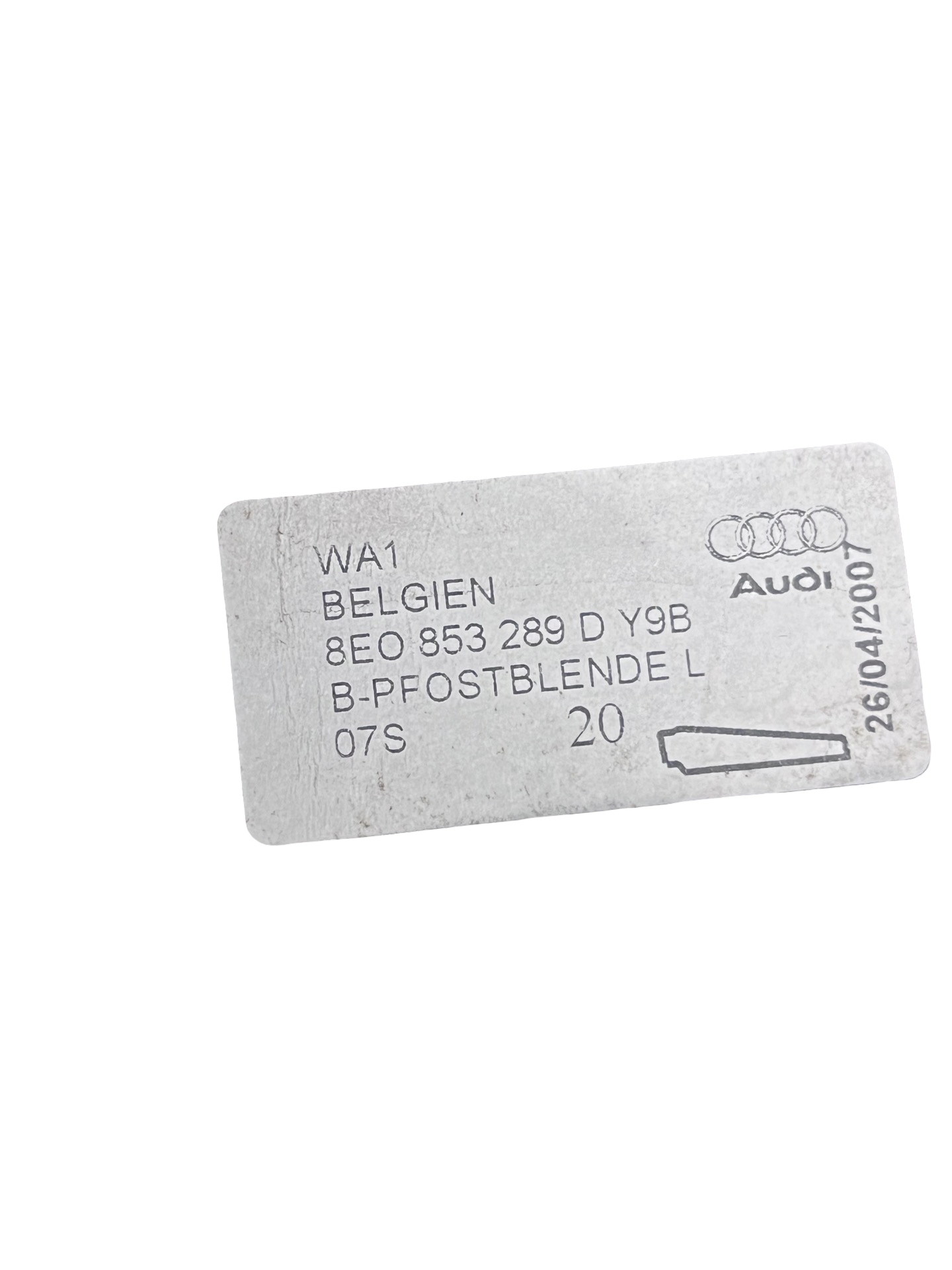 Ornament Stalp exterior stânga spate Audi A4 B7 Berlina 2004–2008 - cod: 8E0853289D – foto 2