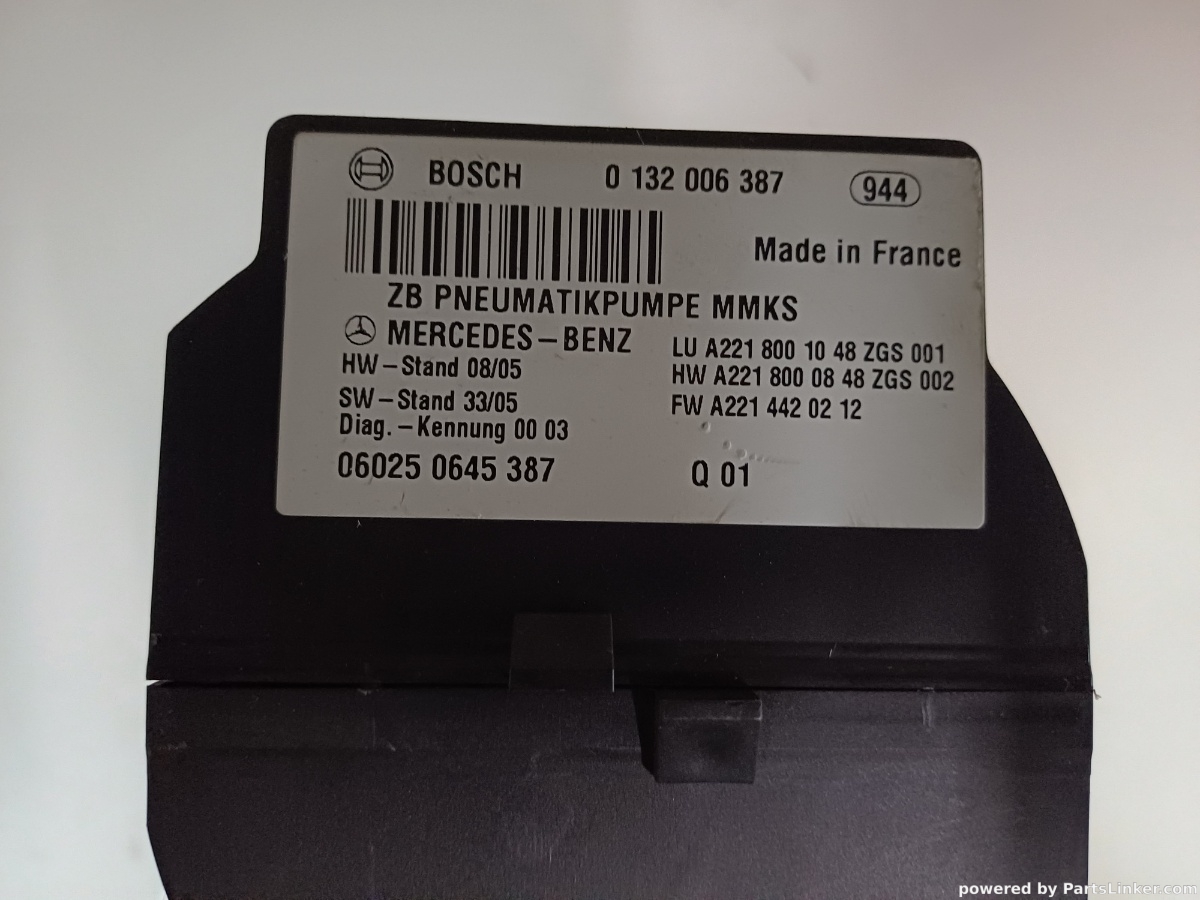 Sistem vacum scaune MERCEDES-BENZ S-CLASS II (W221, C215) [ 2005 - 2013 ] OEM A221801048ZGS001 – foto 2