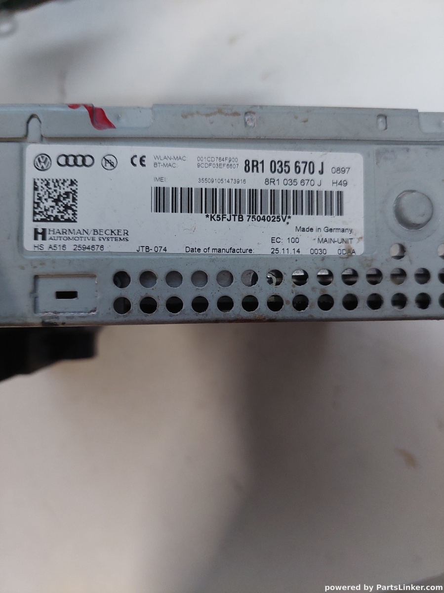 Unitate control MMI 3g+ SIM  AUDI A4 IV (8K2, B8) [ 2007 - 2015 ] OEM 8r1035670j – foto 2